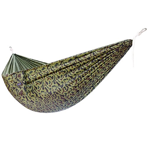 Yes4All Single Lightweight Camping Hammock with Carry Bag - Nylon Parachute Hammock / Lightweight Portable Hammock for Camping, Hiking (Camo)