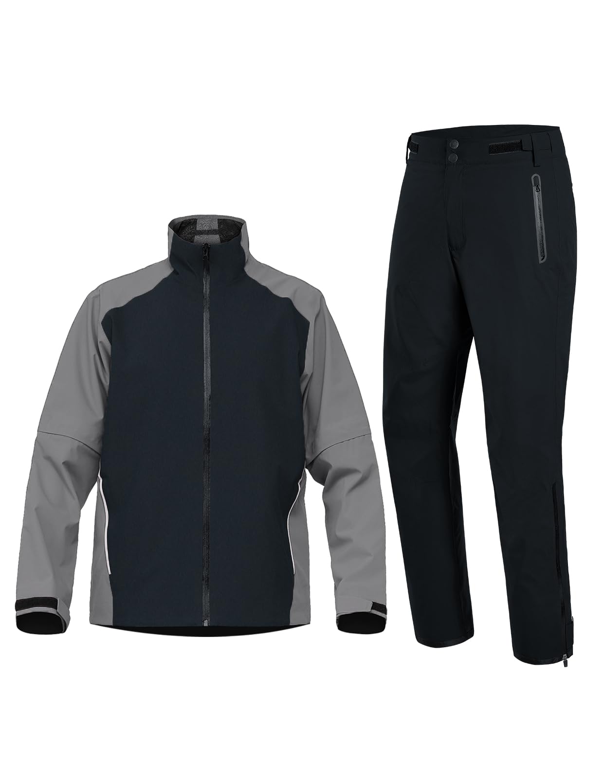 Photo 1 of Fit Spaace Waterproof Golf Rain Suits for Men Performance Rain Jackets and Pants for All Sports (Gray Full-zip, Medium)