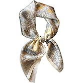 JERLA 100% Pure Mulberry Silk Square Scarf for Hair-27''x27'' Women Men Natural Silk Neckerchief Headscarf