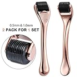 Derma Beauty Skin Care Tool Roller 0.5mm & 1.0mm Titanium 540 - FDA Approved Derma Roller- Torising (Black & Gold)
