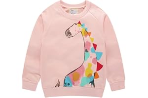 Julerwoo Toddler Girls Cotton Sweatshirt Hoodies Unicorn & Rainbow Printed Sweatshirts Pullover Tops