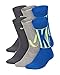 Nike Kids' Everyday Cushion Crew Socks (6 Pairs), Grey/Blue, Small