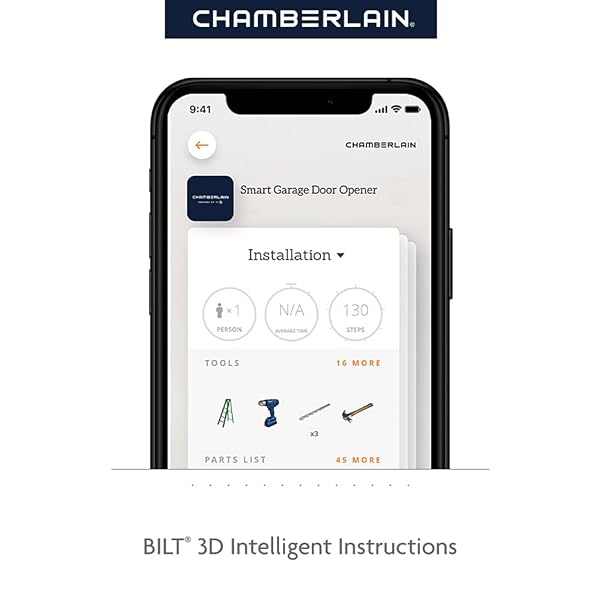 CHAMBERLAIN B2401 SMART QUIET BELT DRIVE GARAGE DOOR OPENER, GRAY