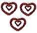 Valentines Wreath Decorations 3 Pack 12 inch Red Decor Heart Garlands Artificial Party Decorations for Kitchen Lawn & Patio Holiday Outdoor indoor Decor, Heart Shaped Wedding Wreath by Gift Boutique