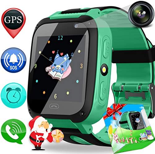 Smart Watch Phone GPS Tracker for Kids Girls Boys with Cellphone SOS Anti-Lost Alarm Clock Camera 1.44" Touchscreen Game Digital Wrist Watch Christmas Holiday Birthday Gifts.