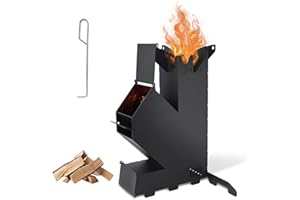 GODSAX Rocket Stove Rocket Stove for Cooking Portable Wood Burning Stove Wood Fire Camping Stove for Cooking backyard cooking Camping grill outdoor events BBQ Comes with storage bag