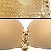 WmcyWell Women Sexy Invisible Backless Bra Lace Strapless Adhesive Push Up Bra L,Beige