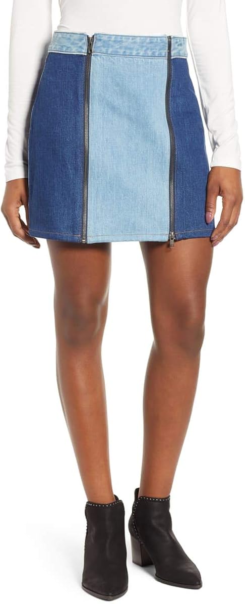 two tone denim skirt