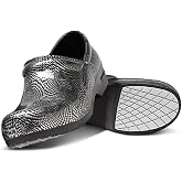 Anywear SR Angel Clogs, Nursing Shoes, Medical Icons/Black Patent, 5W/3M | Wet-Floor Grip, High-Rebound EVA Cushioning, Lightweight &amp; Flexible, Water-Resistant, Ventilated Toe Room, Nurse Shoes