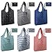 Folding Shopping Bags Reusable Grocery Totes Bag 6 Pack X Large 50LBS Ripstop Fashion Geometric Pattern Bags Foldable with Pouch Bulk Waterproof Nylon Machine Washable Durable Eco-Friendly