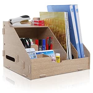 TODO en uno madera escritorio organizador de oficina suministros