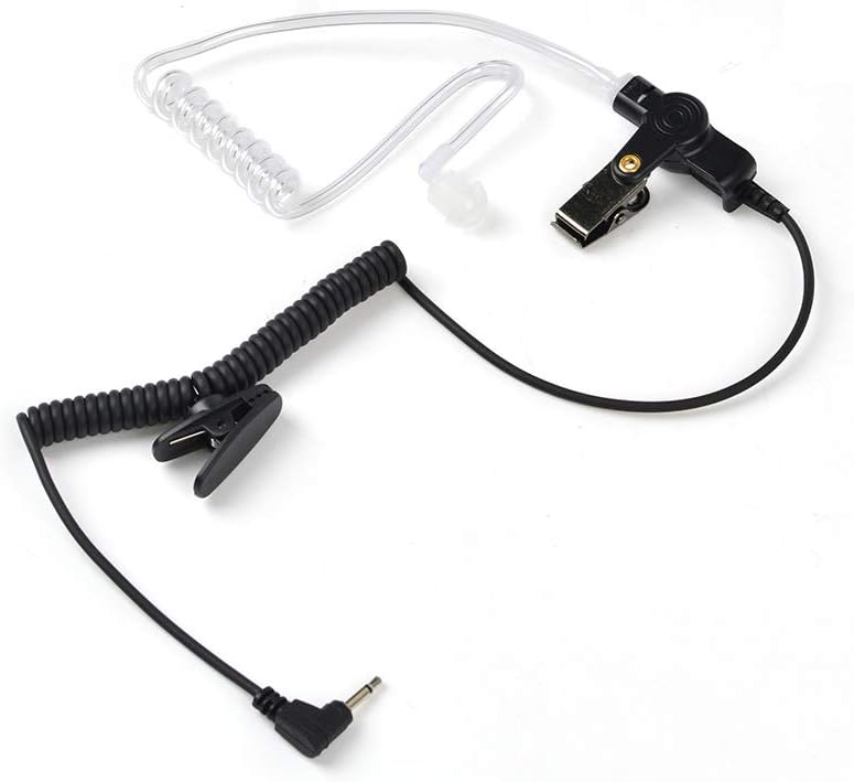 HYS 2.5mm 1 Pin Walkie Talkie Earpiece Listen Only Covert Air Acoustic Tube Security Headset for Two-Way Radios, Transceivers