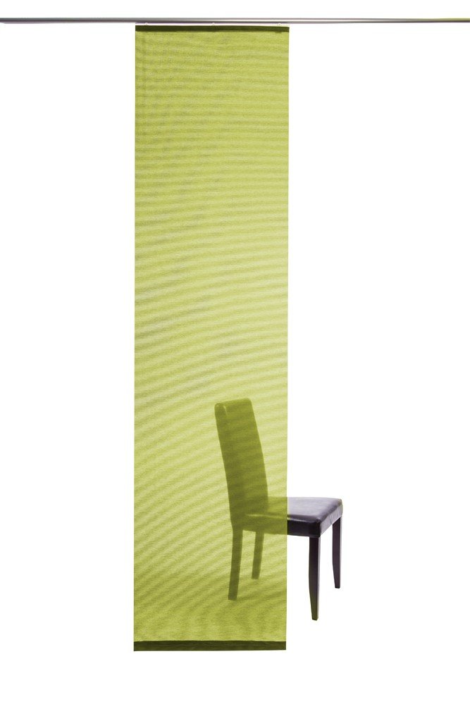 Homing Semi-Transparent Panel Curtain, Plain Sliding Curtain, Lime Green (Pack of 1), Living Room, Bedroom, Children's Room, 245 x 60 cm