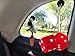 Zento Deals Pair of 3’’ Hanging Red Mirror Plush Fuzzy Dice with White Dots for Rear View Mirror Hanging Ornament G