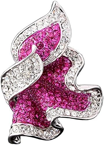 Claire Jin Fushia Leaf Shape Fully-inlaid Extra Big Rings for Women Fashion Jewelry Statement Ring (7)