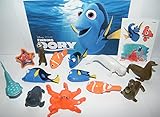 Finding Dory Disney Movie Deluxe Figure Set of 14 Toy Kit with Figures, Tattoo Sheet, ToyRing featuring Dory, Nemo, Marlin, Hank the Octopus and Many More!