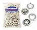 50 Sets (200 Pcs) KAMsnaps® Lead Tested Size 16 (7/16 Inch) Open-Ring Cap Gripper Grip Prong Metal Snaps No-Sew Button Fasteners Studs Baby Bibs (Silver)