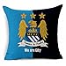 E-sunshine® Thick Cotton Blend Linen Square Throw Pillow Cover Decorative Cushion Case Pillow Case 18 X 18 Inches / 45 X 45 cm, New Football Club Badge (Manchester City)