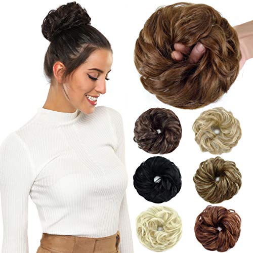 ROSEBUD Hair Bun Extensions Messy Synthetic Chignon Hairpiece Easy Bun Hair Pieces for Women Hair Updos