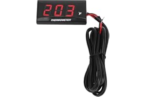 Motorbike LCD Water Tempt Gauge, Motorcycle Digital Water Temperature Gauge Ultra Thin DC 12V LCD With 18mm Sensor Adapter fo