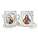 Catholica Shop Our Lady of Mount Carmel with Sacred Heart of Jesus Christ Images Silver Plated Scapular Necklace, Medium