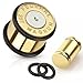 Pierced Owl Bullet 357 Magnum Gold Tone Large .357 Bullet Shell Ear Plugs with O-rings, Sold as a Pair (8mm (0GA))
