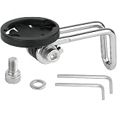 Bike Flashlight Holder Center Fork Mount &ndash; Bicycle Headlight Bracket for Cycling, Steel + Plastic, Rotatable for Most Flashlights or Speedometers &ndash; Mountain Bike Lighting Accessory &ndash; Black
