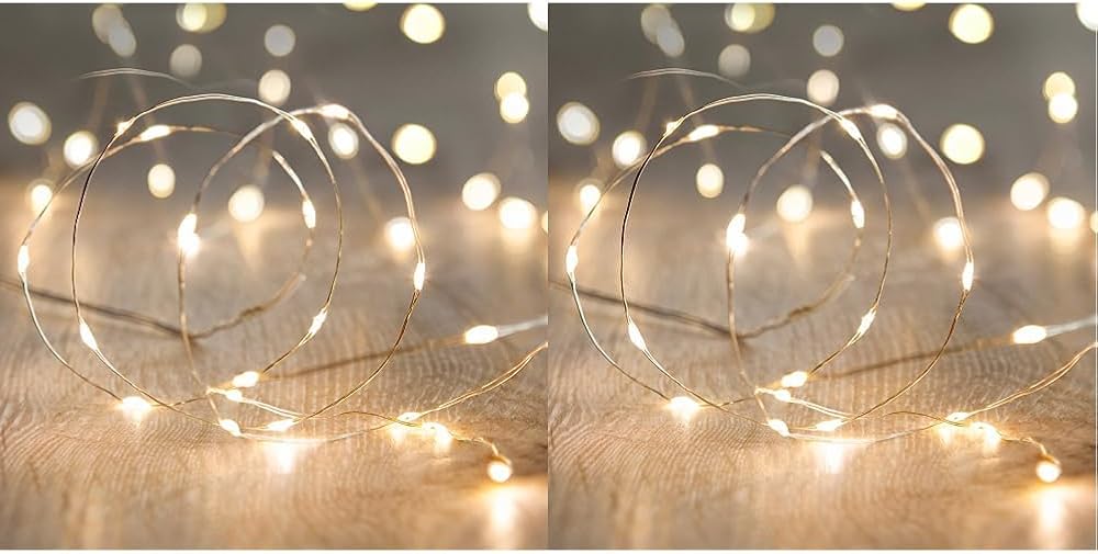 Lights4fun Battery Operated Fairy Lights 20 Micro Warm White LEDs Silver Wire
