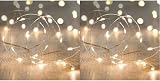 Lights4fun Battery Operated Fairy Lights 20 Micro Warm White LEDs Silver Wire
