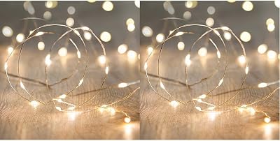 Lights4fun Battery Operated Fairy Lights 20 Micro Warm White LEDs Silver Wire