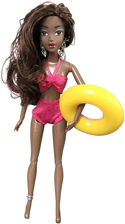 AmaMary African Dolls for Girls Lovely Baby Movable Joint African Doll Toy Black Doll Best Gift Toy (Bikini doll style 2)