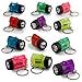 Kicko Mini Flashlight Keychains 1.5 Inch - 12 Pack Assorted Neon Colors - Small Key Ring Light for Bag and Belt Loop Accessory, Party Gifts and Events