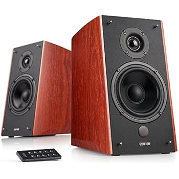 Edifier R2000DB Powered Bluetooth Bookshelf Speakers - Near-Field Studio Monitors - Optical Input - 5 inch Subwoofer - 120 Watts RMS - Wood Grain