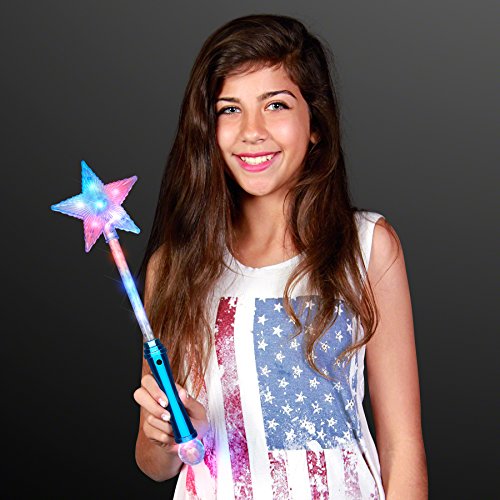 Light Up Blue Super Star Princess LED Wands (Set of 12)