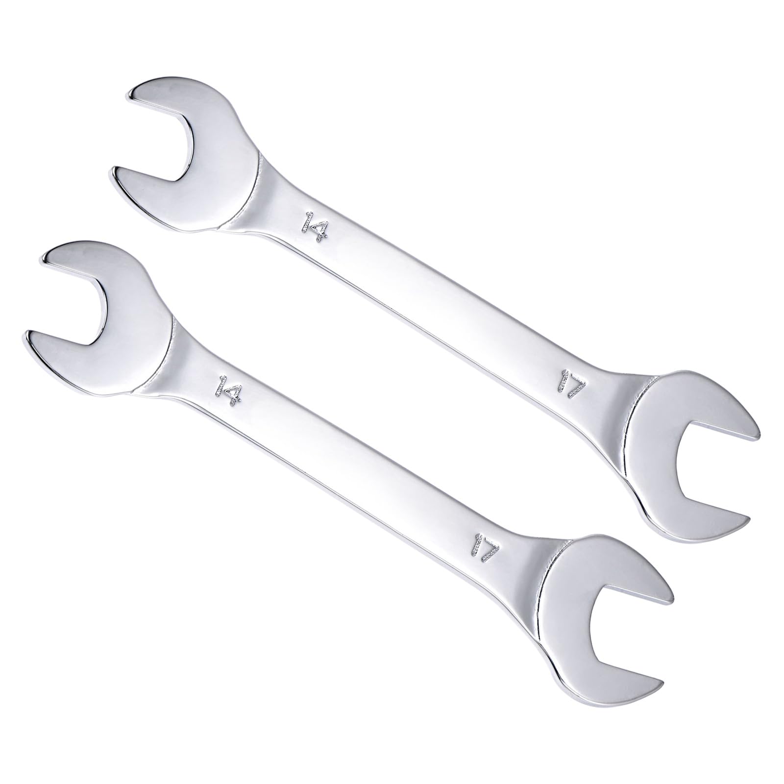 CoCud Thin Open End Wrench, Metric 14mm x 17mm, Double Ended Slim Wrench - (Applications: for Thin Nuts, Narrow Spaces), 2-Pieces
