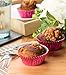 200 Pack Magenta Foil Cupcake Liners for Baking, Standard Size Metallic Cups for Muffins (2 x 1 In)