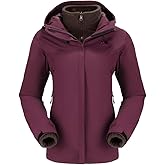 CAMEL CROWN Women's Ski Jacket Waterproof 3 in 1 Winter Coat with Fleece Inner Warm Windproof For Snow Outdoor Hiking