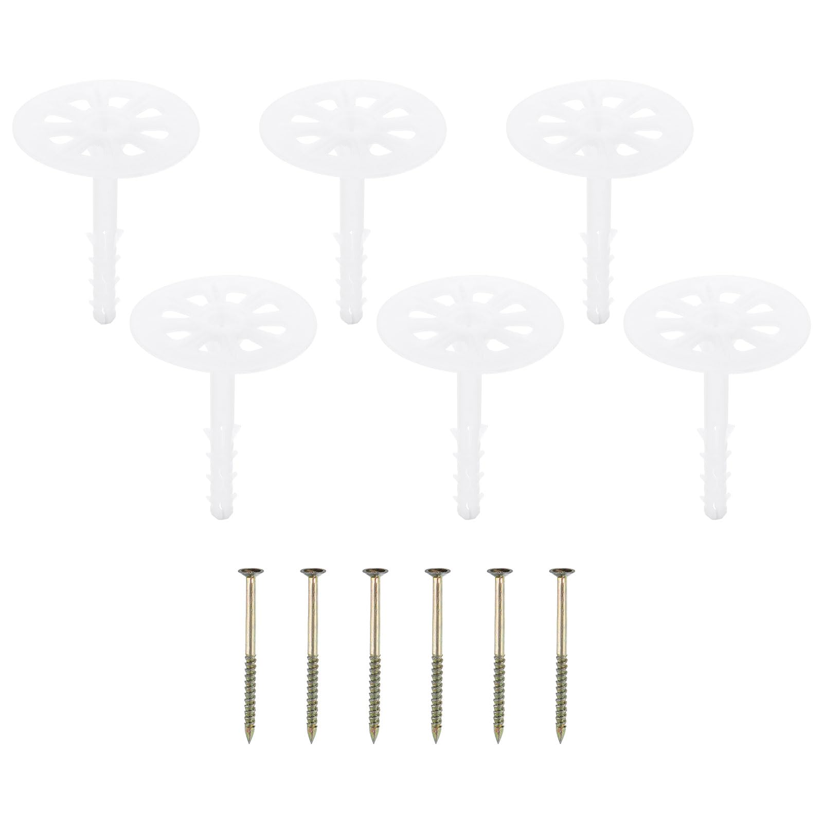 PATIKIL 82mm Perforated Insulation Pins, 50 Pack Insulating Nails Wall Plug Plastic Expansion Bolt for Fixing Foam Boards to Masonry Wall or Ceiling