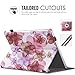 MoKo Case Fit iPad 9.7 2018/2017 - Slim-Fit Multi-Angle Folio Cover Case with Auto Wake/Sleep Compatible with Apple iPad 9.7 Inch (iPad 5, iPad 6), Floral Purple