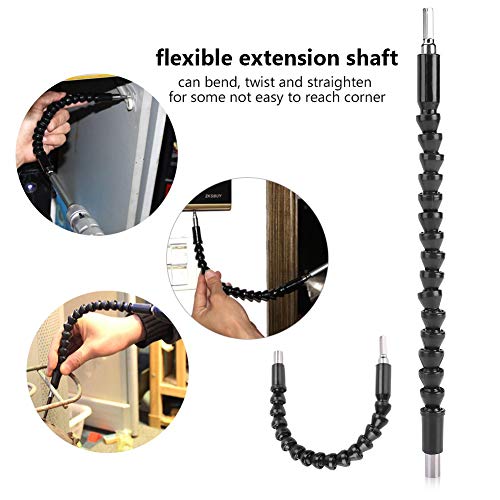 S-LONG Flexible Extension Screwdriver Bit, 1/4" Hexagon Drill Connect Drive Soft Shaft Screw, Power Drill Connection Tip 9.6 inch - Thumbnail 3