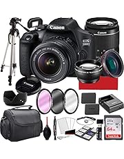 Canon EOS 2000D (Rebel T7) DSLR Camera with 18-55mm f/3.5-5.6 Zoom Lens, 64GB Memory,Case, Tripod and More (28pc Bundle)