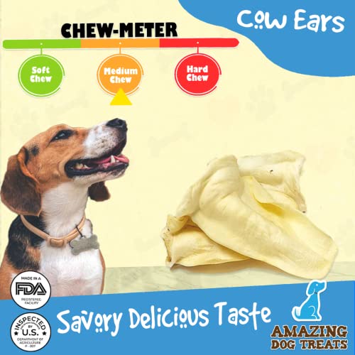 Cow Ears for Dogs Full Size (5 Pack) ThickCut 100 Beef All