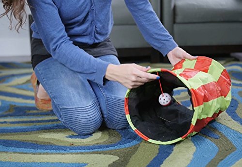 Pet Magasin Collapsible Cat Tunnel Toys (2 Pack) Interactive Pet Tubes with Fun Balls and Crinkle Peep Hole Design for Small Medium & Large Cats Dogs Rabbits and Other Small House Animals