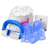 LEPO Silicone Cupping Set, Anti Cellulite Cupping Therapy Set, 6 Cups + Free Handheld Massage Roller, Massage Cups for Face, Eyes, Neck