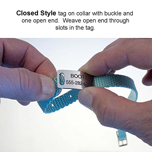 LuckyPet SlideOn Pet ID Tags Largefits 1 inch Collars, Closed Ends