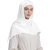 HURESON Women Premium Hijab Head Scarf Lightweight Shimmer Scarves Crepe Wedding Shawls and Wraps for Evening Dresses Shiny
