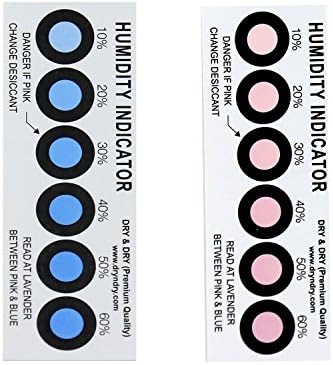 Dry & Dry Premium Humidity Indicator Cards 20 Pack(Reusable) - 10-60 6 Spot(20 Cards)