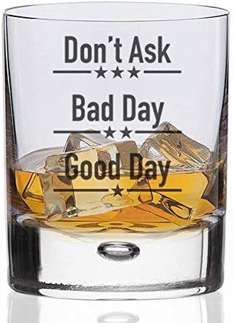 FLOW Barware Good Day, Bad Day, Don’t Ask Whiskey Glass, Transparent - Image 4