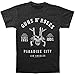 Guns N Roses Paradise City Los Angeles Skull Label Adult T-shirt - Charcoal Heather (XX-Large)