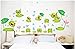 Lovely Animal Pond Wall Sticker Jumping Frogs with Dragonflies and Lotus Nursery Wall Decal